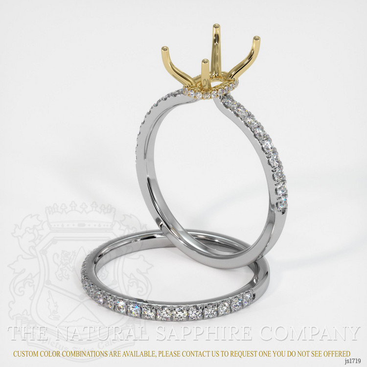 14K Yellow & White Pave Ring Setting