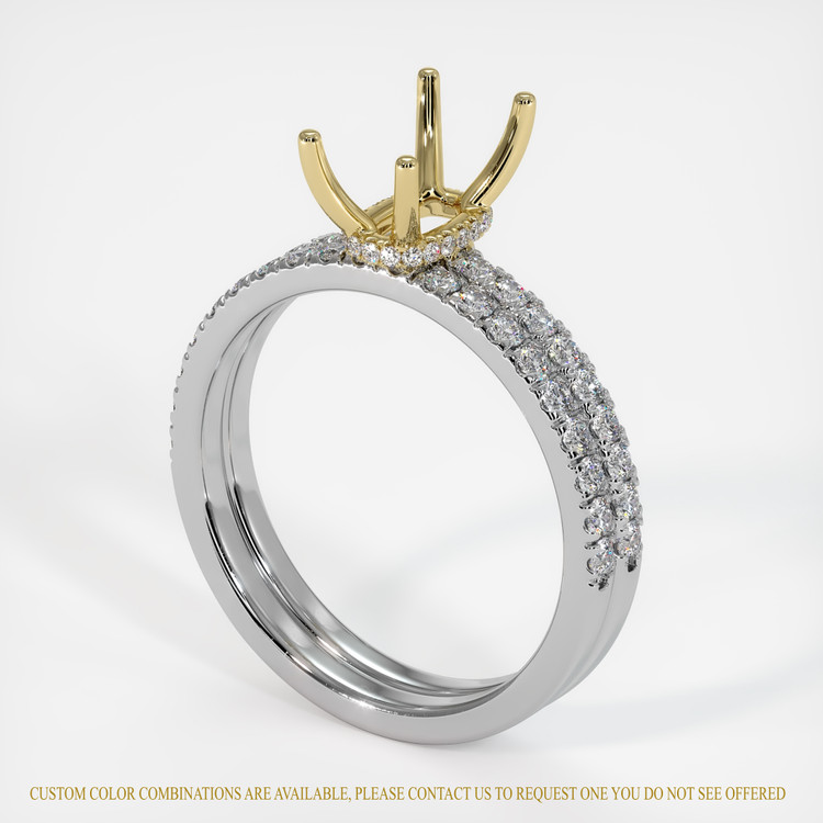 18K Yellow & White Pave Ring Setting