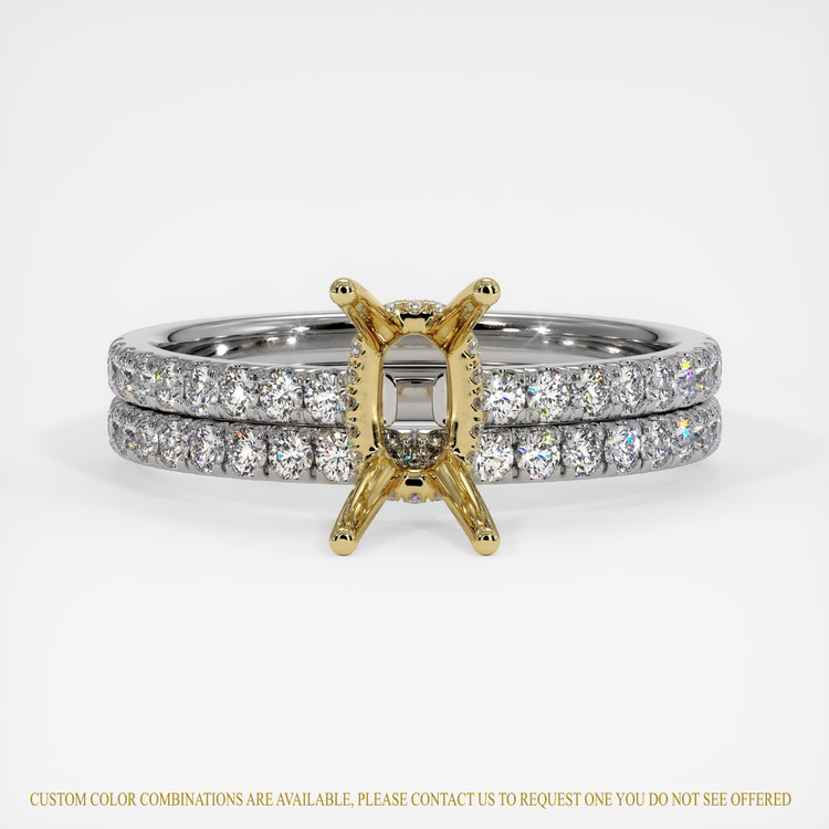 18K Yellow & White Pave Ring Setting