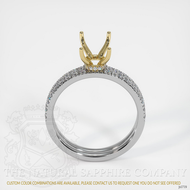 18K Yellow & White Pave Ring Setting