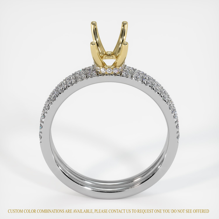 18K Yellow & White Pave Ring Setting