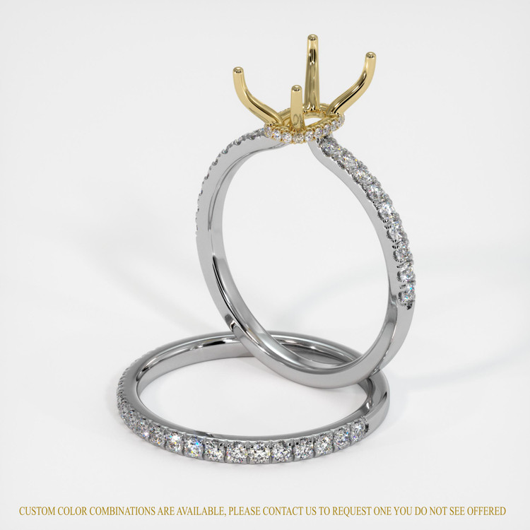 18K Yellow & White Pave Ring Setting