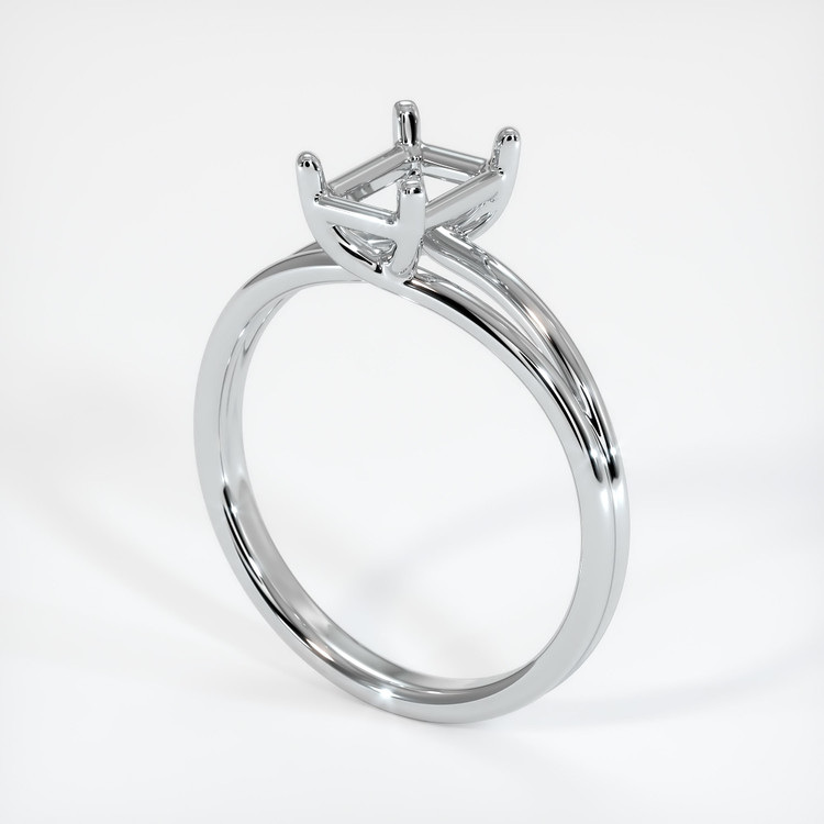 14K White Gold Solitaire Ring Setting