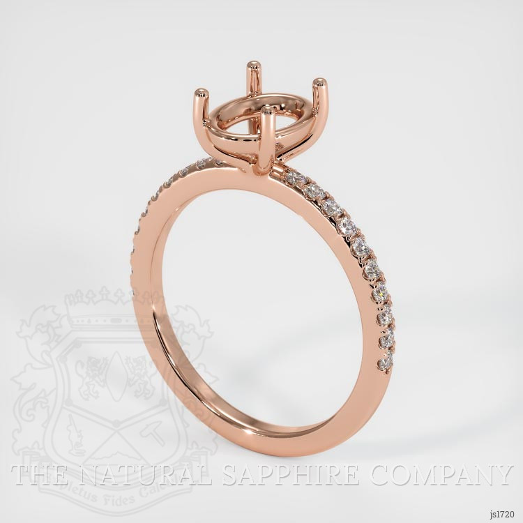 14K Rose Gold Pave Ring Setting