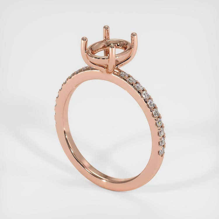 14K Rose Gold Pave Ring Setting