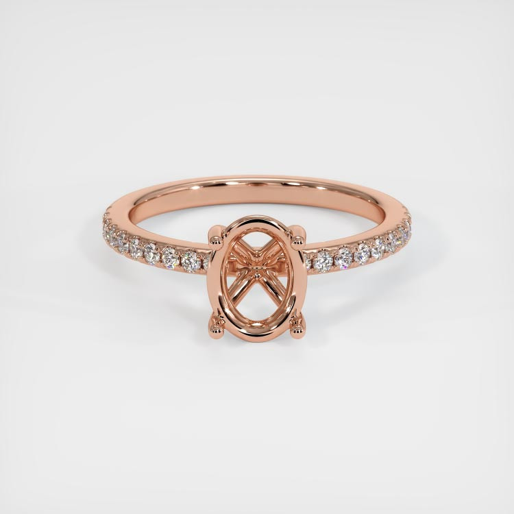 14K Rose Gold Pave Ring Setting