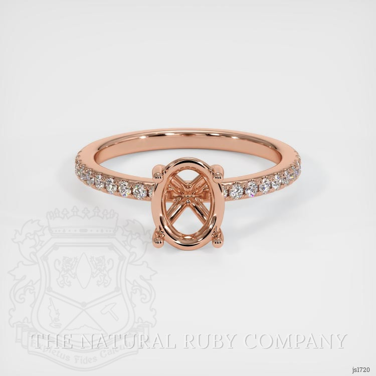 14K Rose Gold Pave Ring Setting
