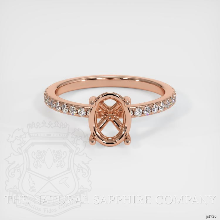 14K Rose Gold Pave Ring Setting