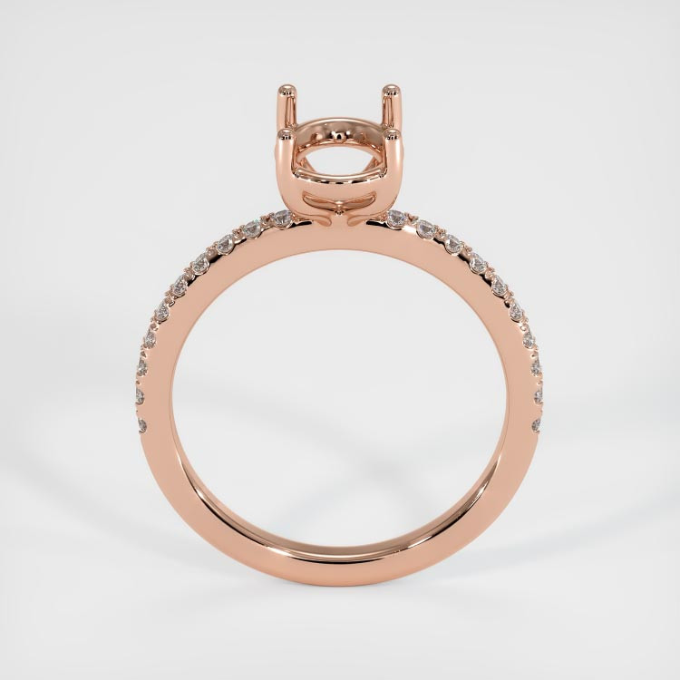 14K Rose Gold Pave Ring Setting