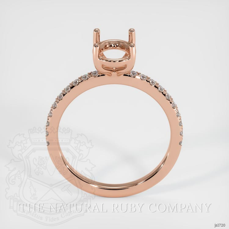 14K Rose Gold Pave Ring Setting