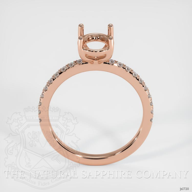 14K Rose Gold Pave Ring Setting
