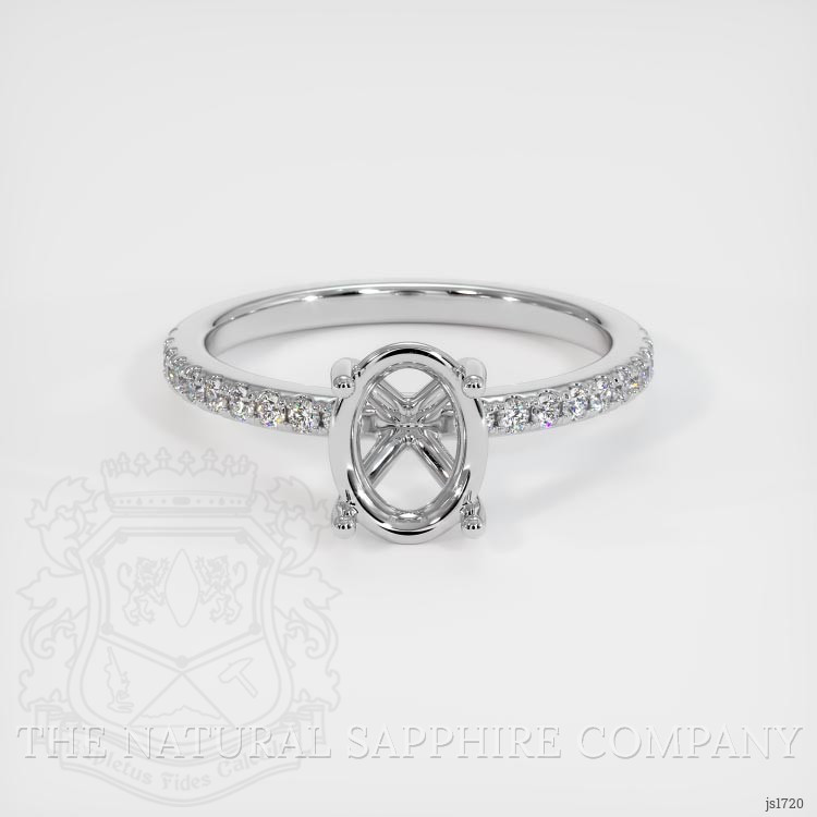 14K White Gold Pave Ring Setting