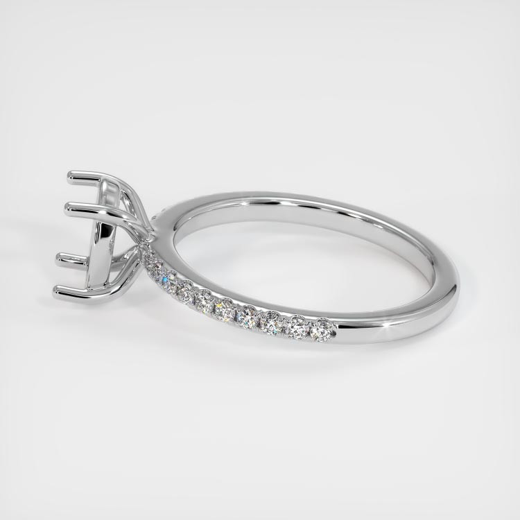 14K White Gold Pave Ring Setting