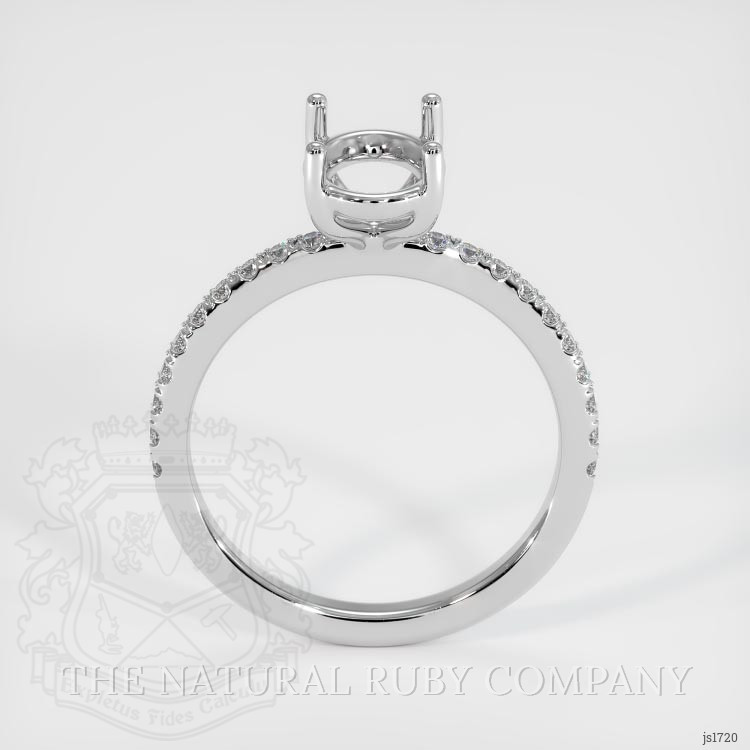 14K White Gold Pave Ring Setting