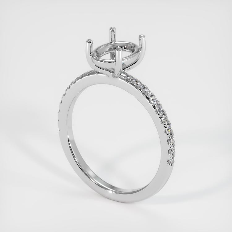 18K White Gold Pave Ring Setting