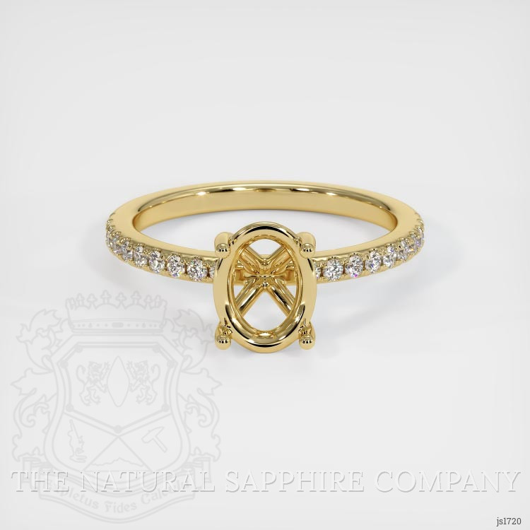 14K Yellow Gold Pave Ring Setting