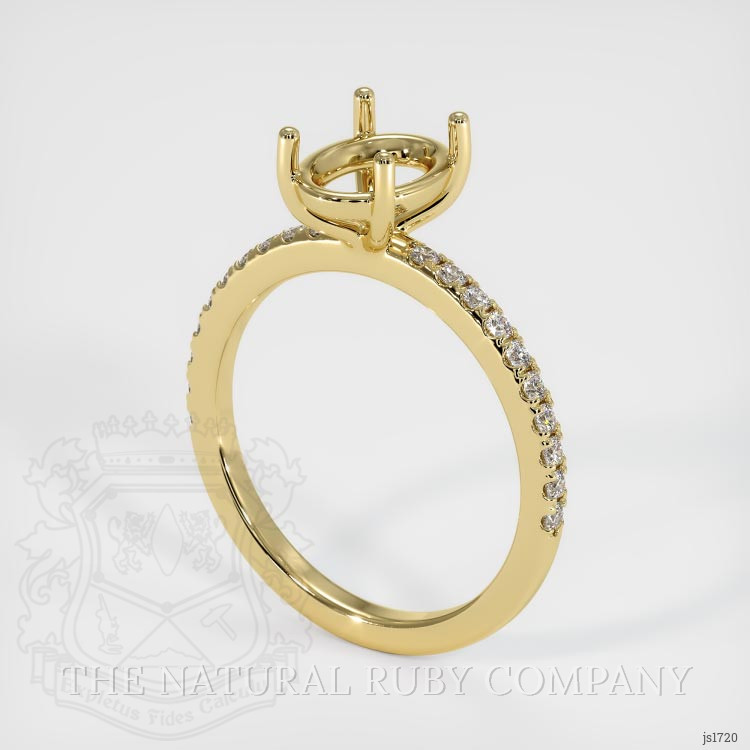 18K Yellow Gold Pave Ring Setting