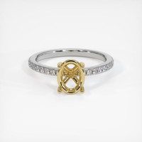14K Yellow & White Pave Ring Setting Image
