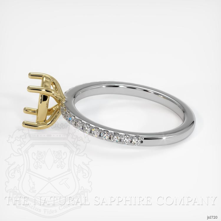 14K Yellow & White Pave Ring Setting