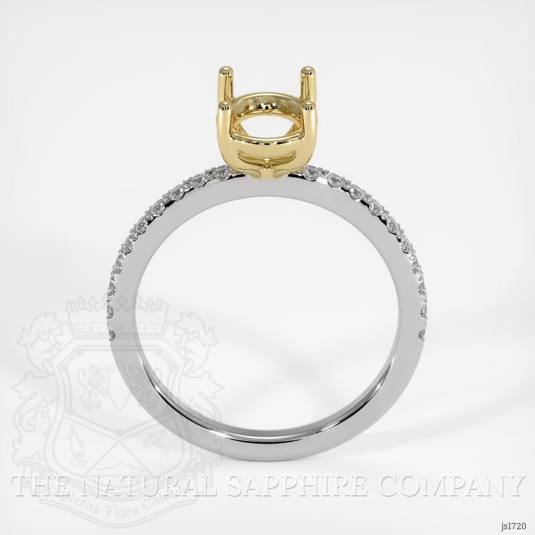 14K Yellow & White Pave Ring Setting