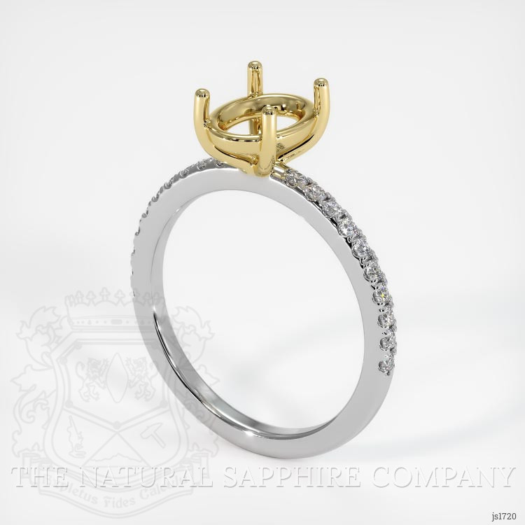 18K Yellow & White Pave Ring Setting