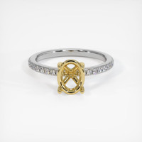 18K Yellow & White Pave Ring Setting Image