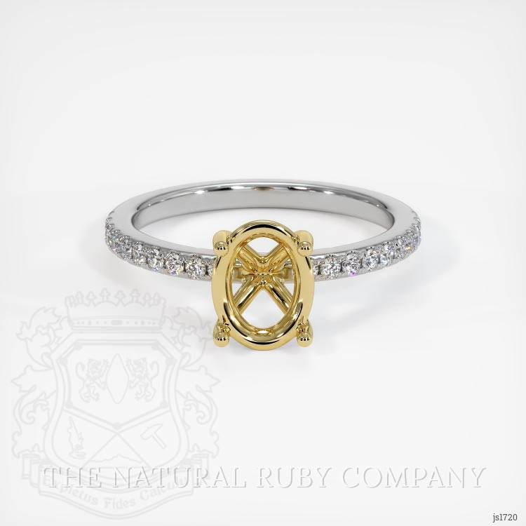 18K Yellow & White Pave Ring Setting