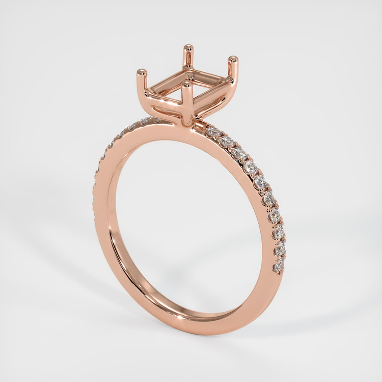 14K Rose Gold Pave Ring Setting