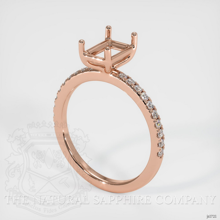 14K Rose Gold Pave Ring Setting