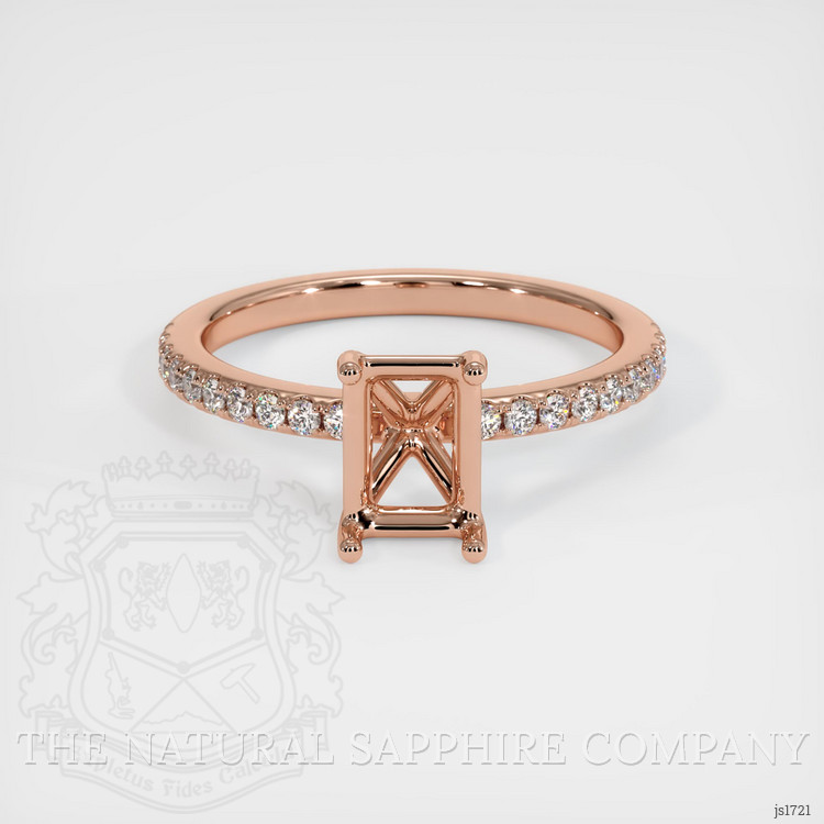 14K Rose Gold Pave Ring Setting