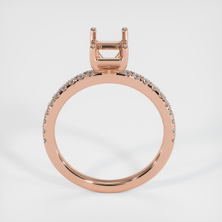 14K Rose Gold Pave Ring Setting