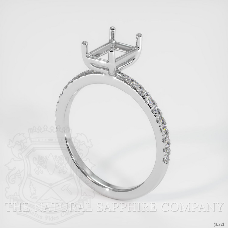 14K White Gold Pave Ring Setting