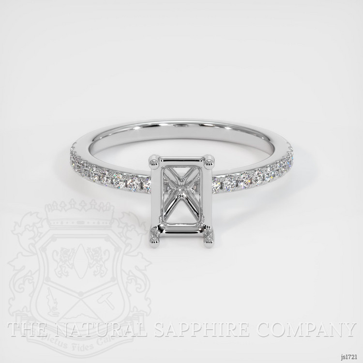 14K White Gold Pave Ring Setting