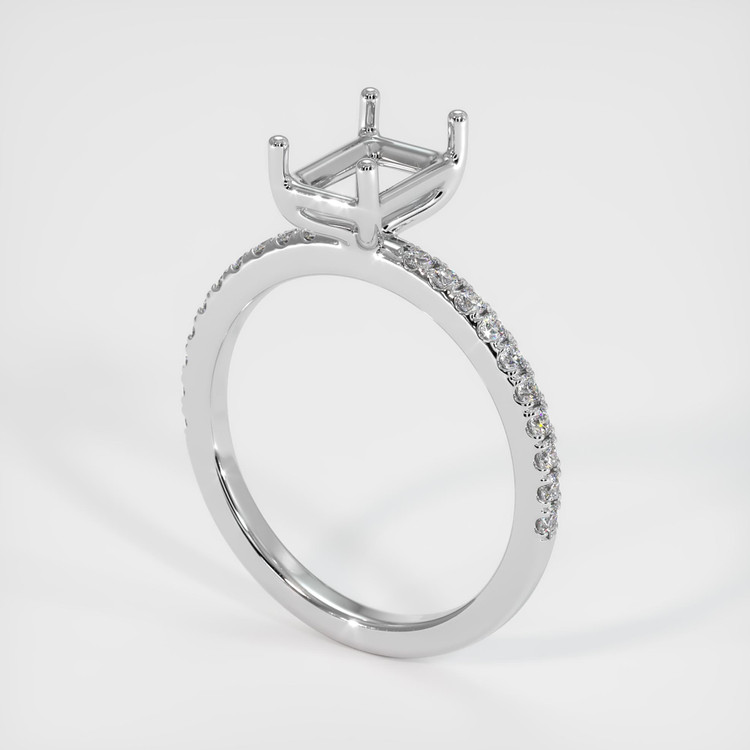 18K White Gold Pave Ring Setting