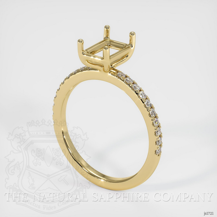 14K Yellow Gold Pave Ring Setting