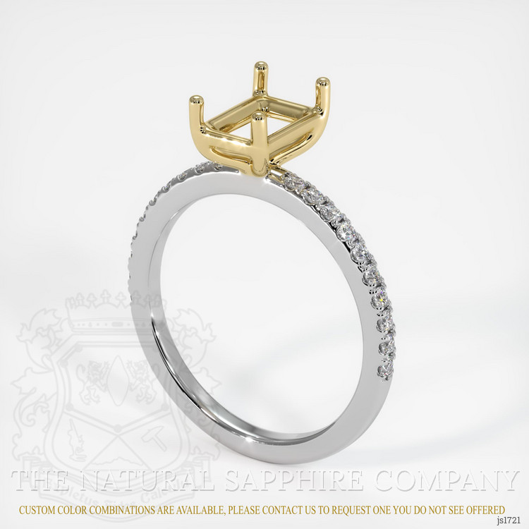14K Yellow & White Pave Ring Setting