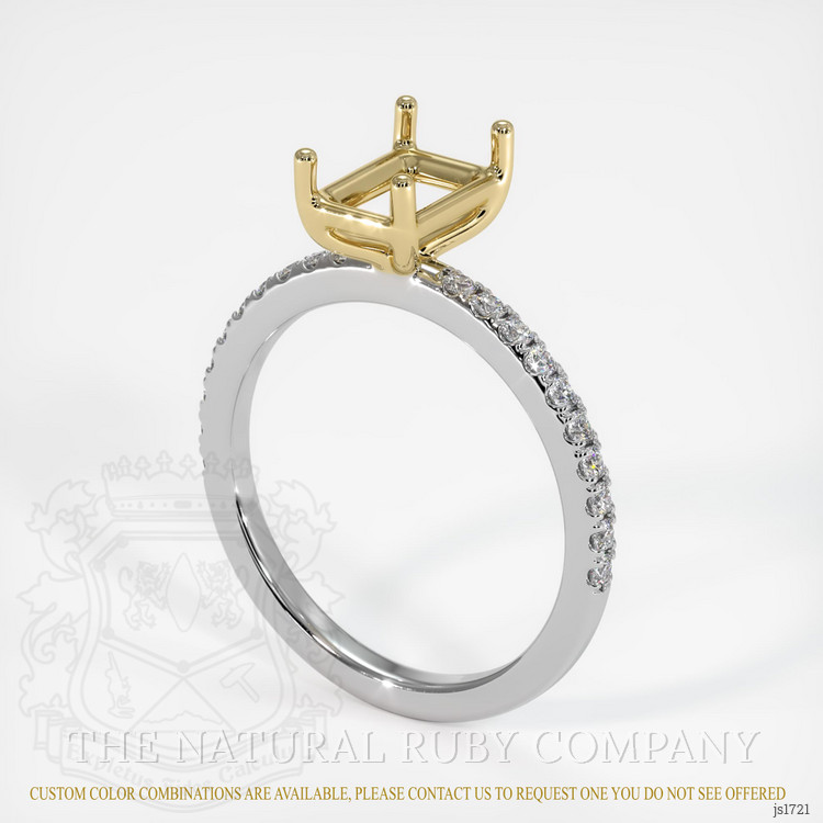 14K Yellow & White Pave Ring Setting