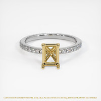 14K Yellow & White Pave Ring Setting Image