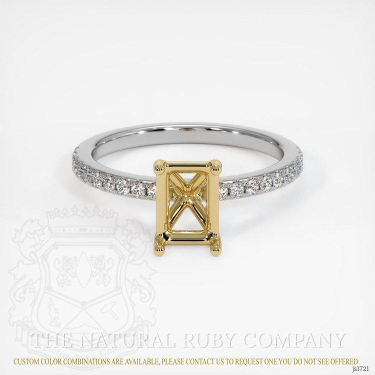 14K Yellow & White Pave Ring Setting