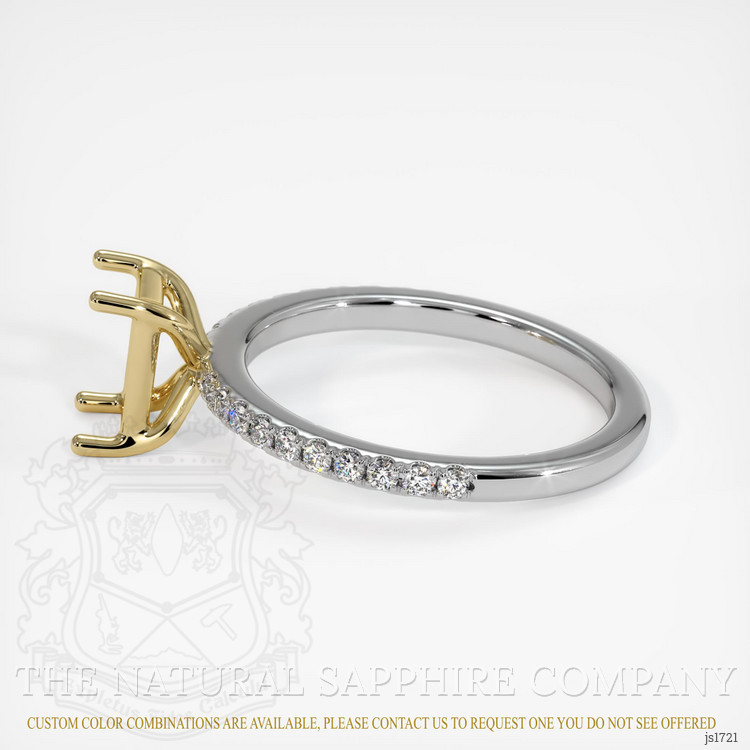 14K Yellow & White Pave Ring Setting