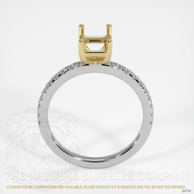 14K Yellow & White Pave Ring Setting