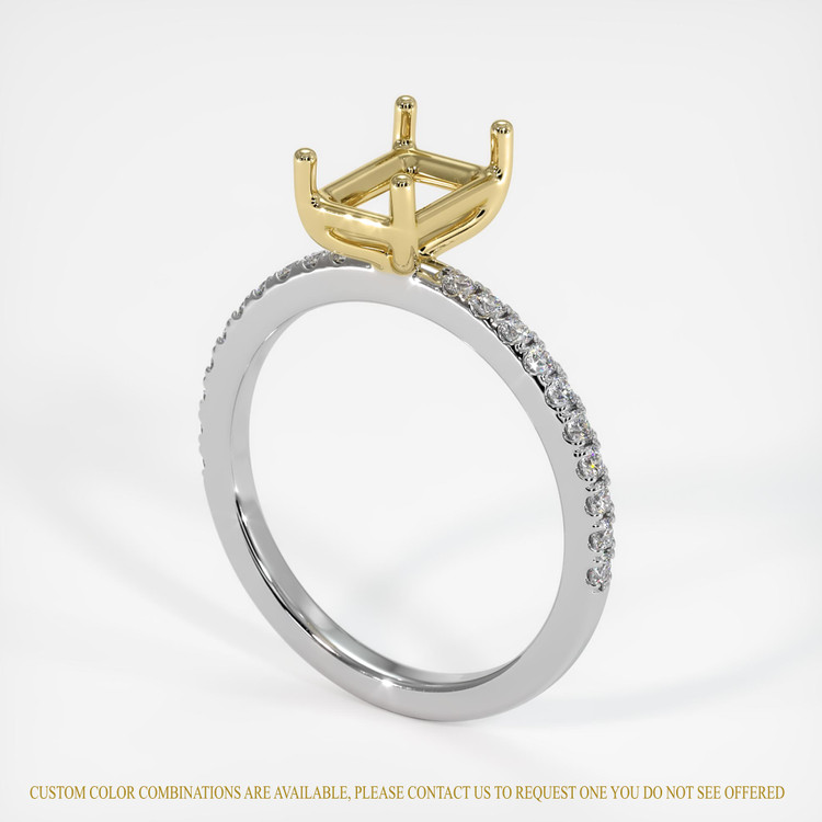 18K Yellow & White Pave Ring Setting