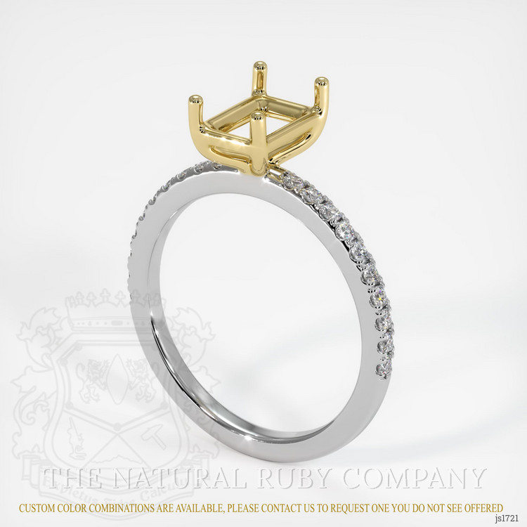 18K Yellow & White Pave Ring Setting