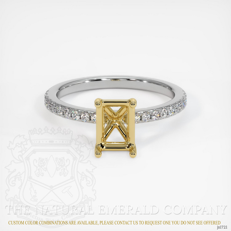 18K Yellow & White Pave Ring Setting