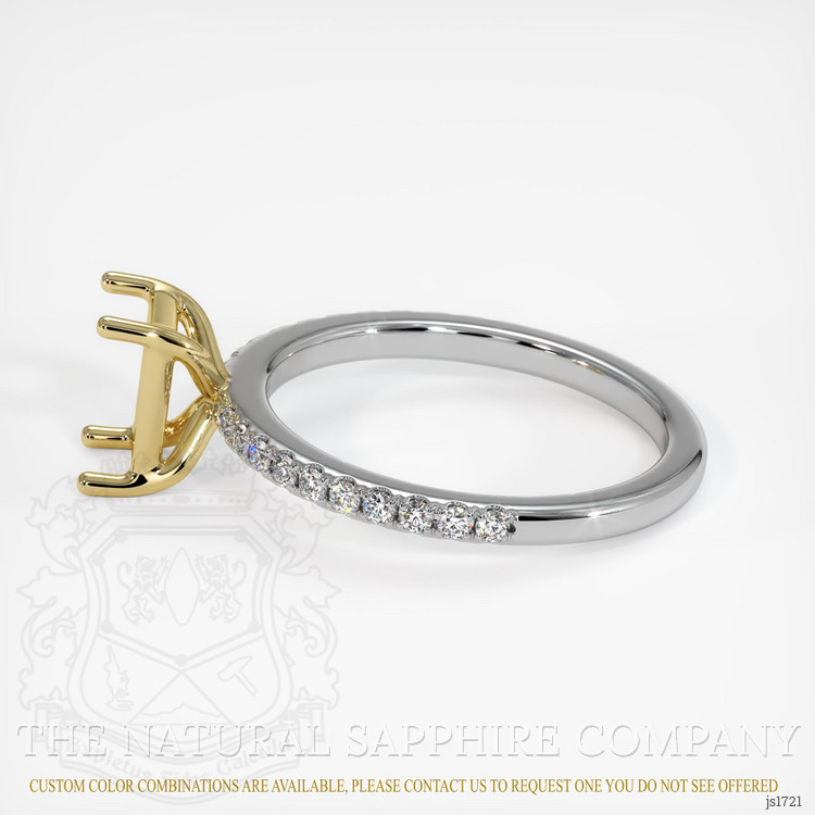 18K Yellow & White Pave Ring Setting