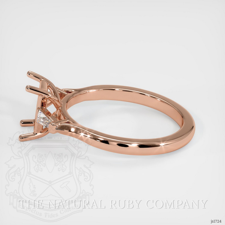 14K Rose Gold Three Stone Ring Setting