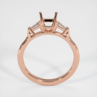 14K Rose Gold Three Stone Ring Setting Image