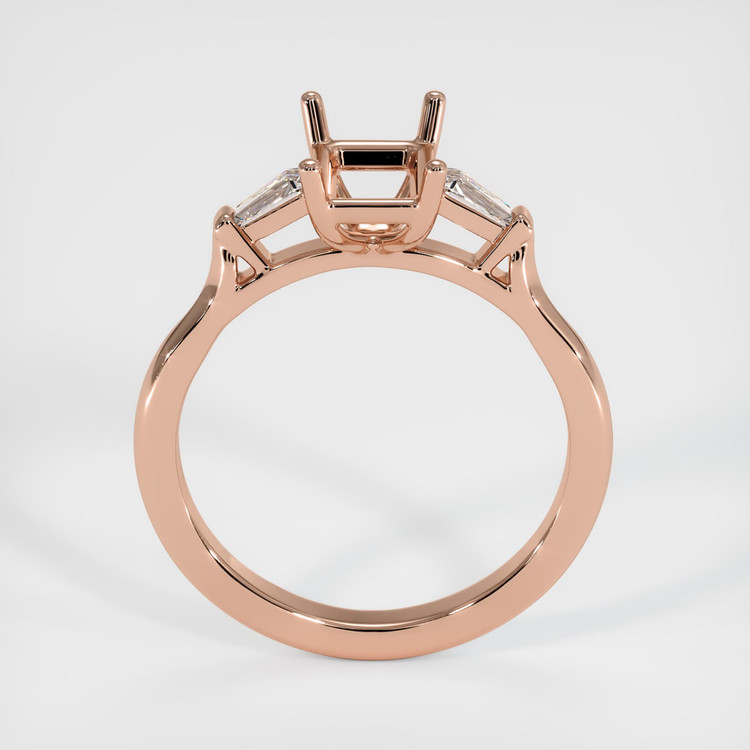 14K Rose Gold Three Stone Ring Setting