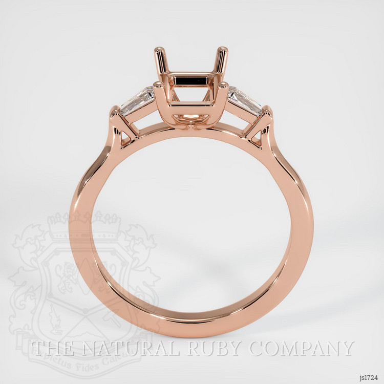 14K Rose Gold Three Stone Ring Setting