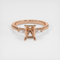 18K Rose Gold Three Stone Ring Setting Image
